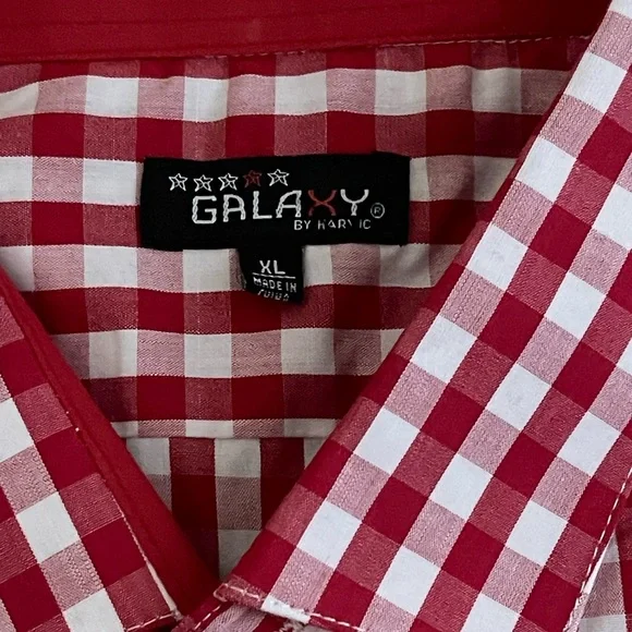 Galaxy By Harvic Red Striped Long Sleeve Dress Shirt Size XL | New - Picture 4 of 6